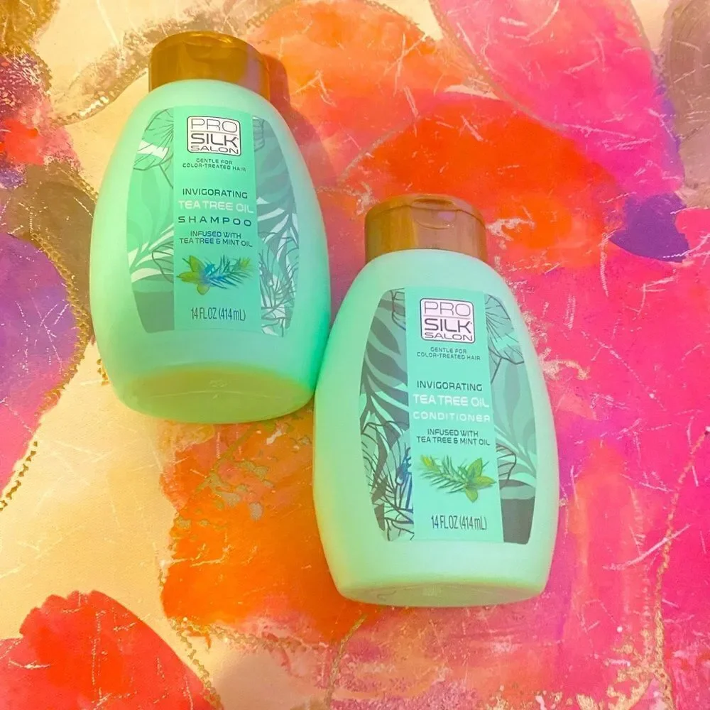 🛍️ Pro Silk Salon Invigorating Tea tree Oil Shampoo + Conditioner 14FLOZ